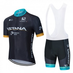 Set Fietsshirt + Korte Koersbroek 2020 Astana Pro Team N002